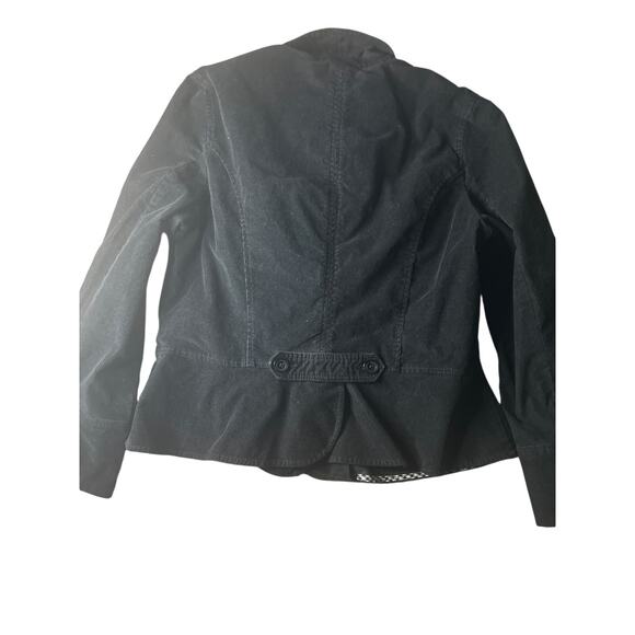 St Johns Bay Black Corduroy Stretch Fitted Blazer Gingham Trim XL Women's - Picture 7 of 9